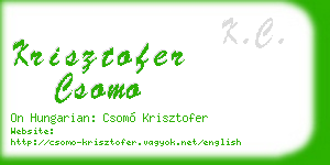krisztofer csomo business card
